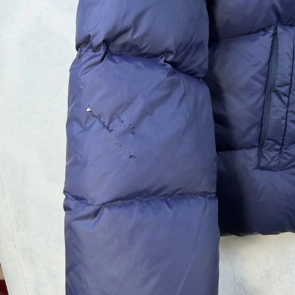 Polo Ralph Lauren Performance Puffer Jacket Boys L Navy Hooded Zip Logo